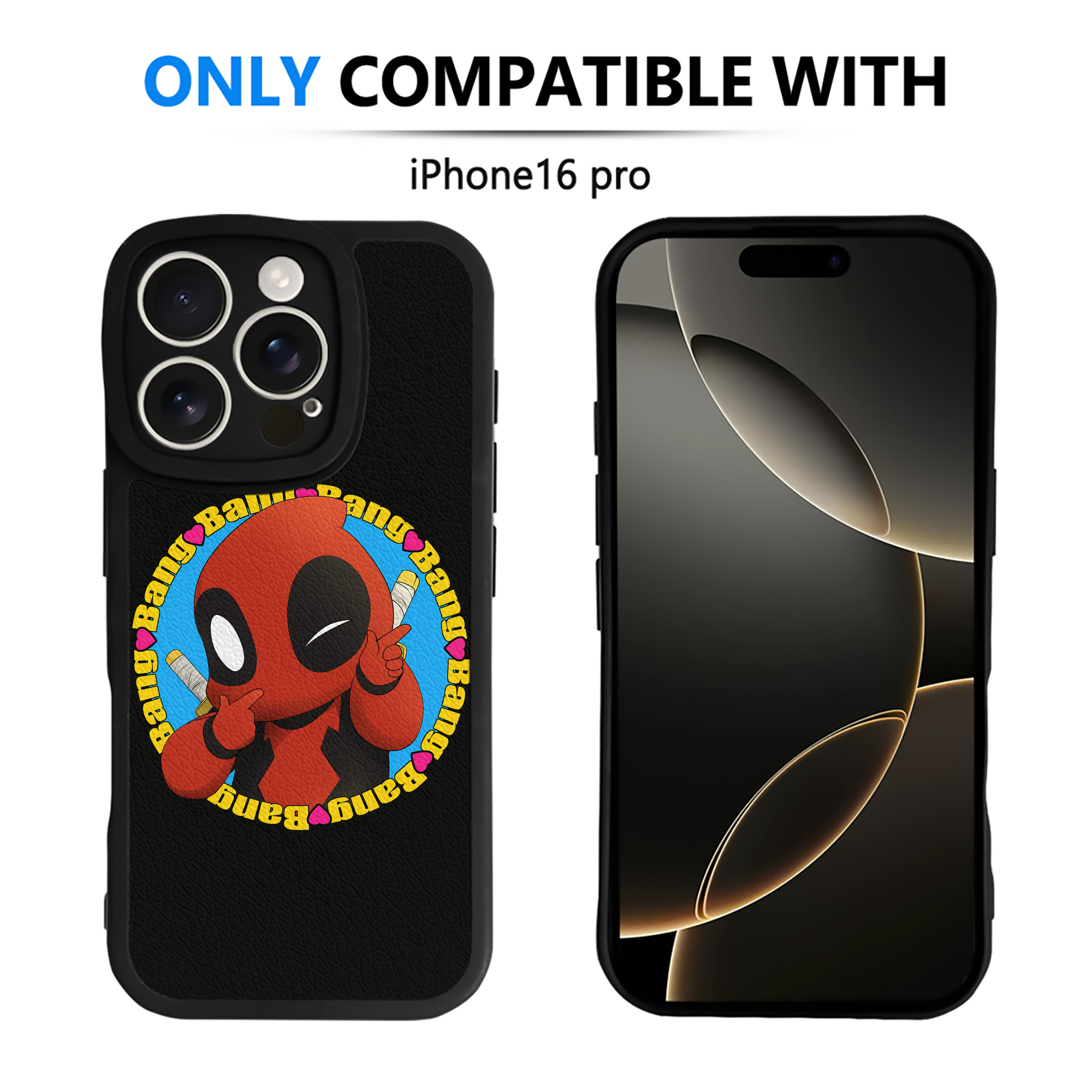 （画像用） Deadpool デッドプール 【iPhone 16シリーズ対応】シリコンスマホケース（レザー調） 材質：シリコン